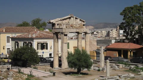 Gate of Athena Archegetis Stock Footage 39253785