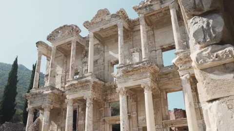 The Gate of Augustus and the Library of Celsus, Ephesus Video stock 230945004