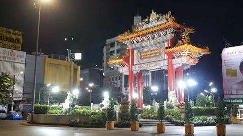Gate Bangkok Chinatown Video stock 107990189