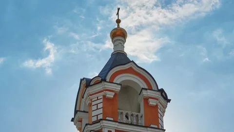 Gate Bell tower. Spaso-Bethany Monastery is a former Orthodox monastery in Se Stock Footage 153138001