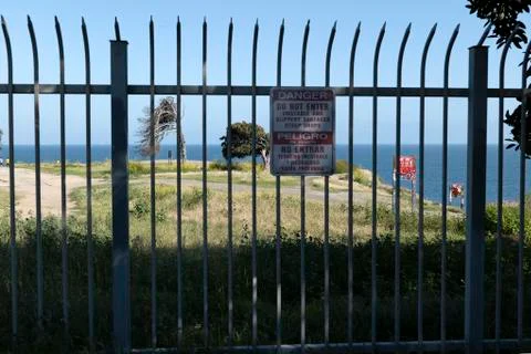 Gate blocking the sunken city Stock Photos