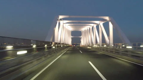 Gate bridge lighting up the illumination in blue twilight skies. Stock Footage 61738904
