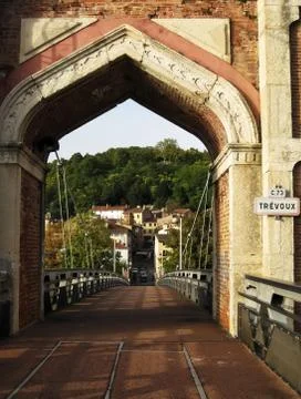 Gate from the bridge in trevoux Stock-Fotos