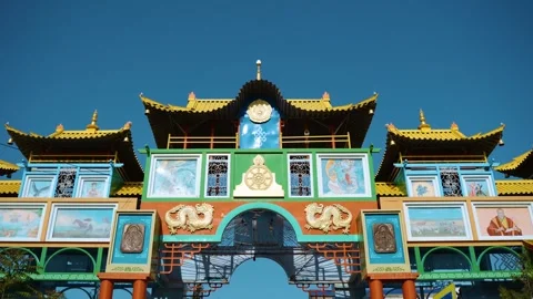 Gate in Buddhism style camera movement Stock Footage 253415465