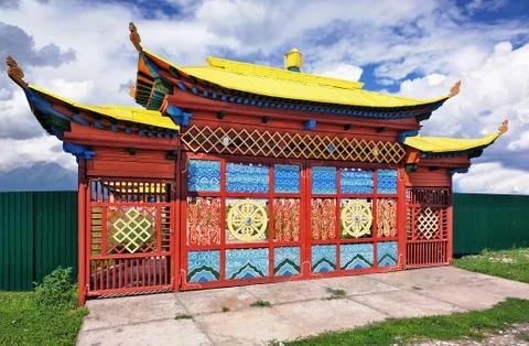Gate of Buddhist temple Stock Photos