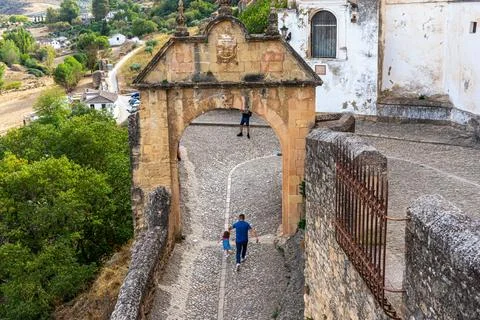 Gate of Carlos V (Puerta de Carlos V) in Ronda, Spain Stock Photos