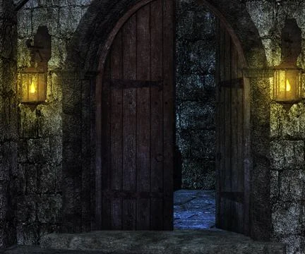 Gate castle backdrop Stock Illustration