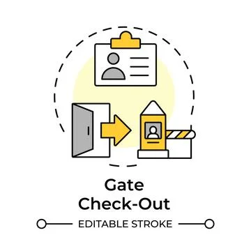 Gate check out multi color concept icon Stock Illustration