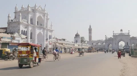 Gate to Chota Imambara,Lucknow,India Stock Footage