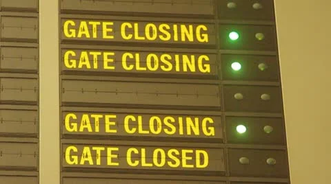 Gate closing message in airport Stock Footage 11263123