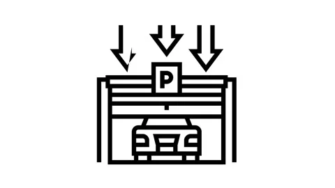 Gate closing parking line icon animation Stock Footage 164425128