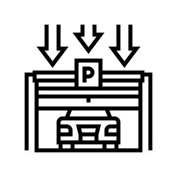 Gate closing parking line icon vector illustration Illustrazione stock