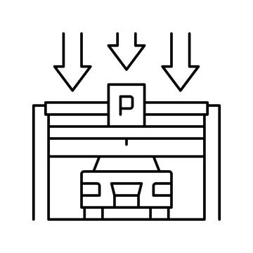 Gate closing parking line icon vector illustration 스톡 일러스트