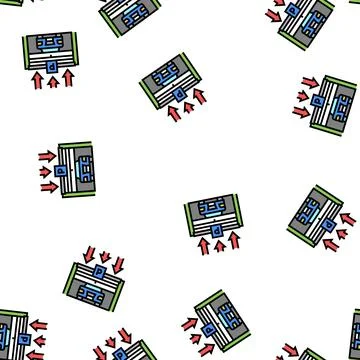 Gate closing parking vector seamless pattern 스톡 일러스트