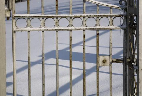 Gate Covered In Snow Stock Photos