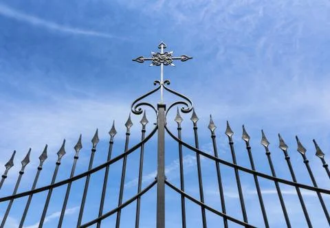 Gate with cross Stock Photos