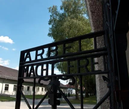 Gate to dachau Stock Photos