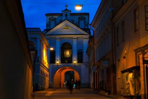 Gate of Dawn at night Stock Photos