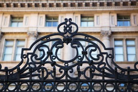 Gate design against building Stock Photos