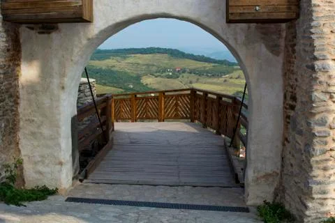 Gate at Deva fortress Stock Photos