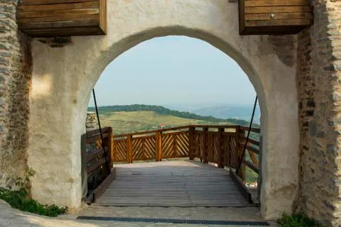 Gate at Deva fortress Stock Photos