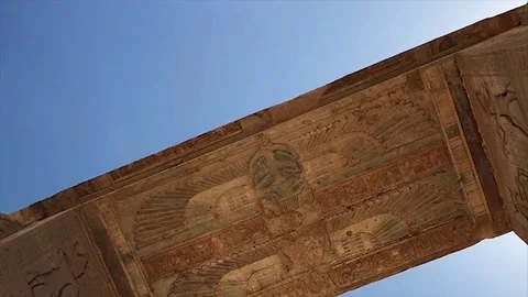 Gate of Domitian and Trajan, Dendera temple complex, Egypt Stock Footage 195067572