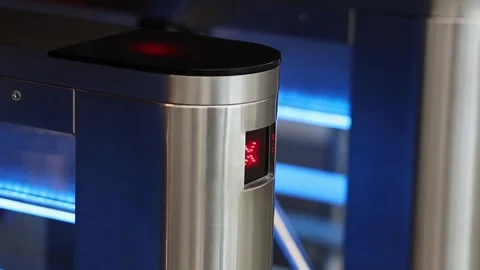 Gate electronic pass. Access Building Security system. Technology Background Stock Footage 275534363