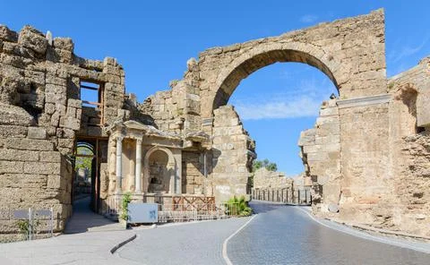Gate of Emperor Vespasian. Ruin. Side. Turkey. The main gate of the city. Ant Stock Photos