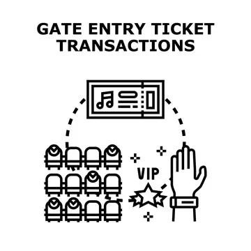 Gate entry ticket booking for vip events Stock Illustration