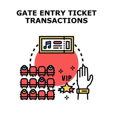 Gate entry ticket booking for vip events Stock Illustration