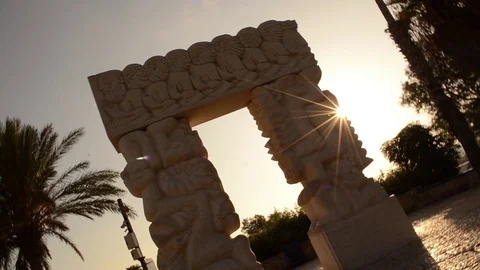 Gate of Faith in Yaffo  vortex Stock Footage 117073369