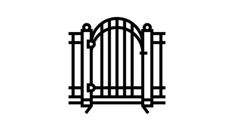 Gate fence line icon animation Stock Footage 224256413