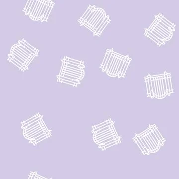 Gate fence line seamless pattern Stock Illustration