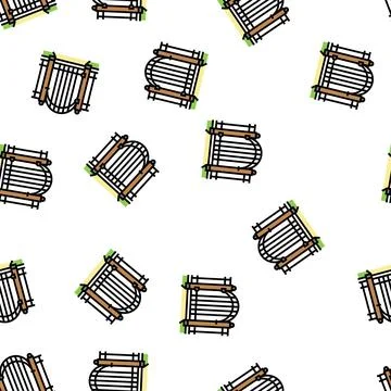 Gate fence vector seamless pattern Stock Illustration