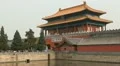 Gate to Forbidden City, Center Beijing, China, Air Pollution, Smog, Tourists HD Footage