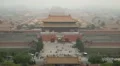 Gate to Forbidden City, Center Beijing, Aerial View, China, Air Pollution, Smog HD Footage