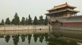 Gate to Forbidden City, Center Beijing, China, Air Pollution, Smog, Tourists HD Footage