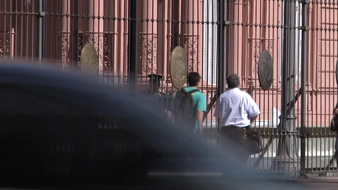 The gate in front of Casa Rosada at Buenos Aires Stock Footage 101939304