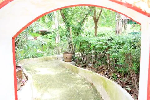 Gate to garden Stock Photos