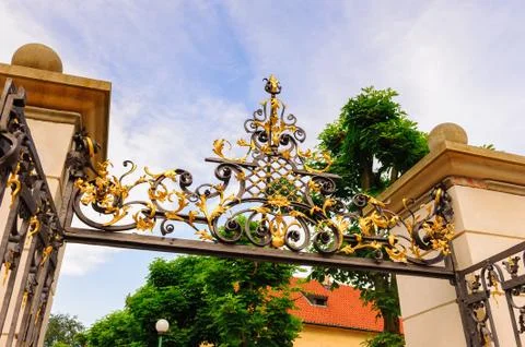 Gate with gold Foto stock