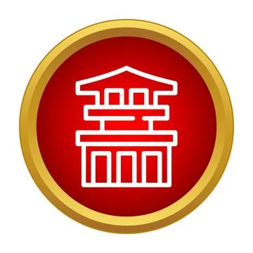 Gate of heavenly peace building icon in red circle Ilustración de archivo