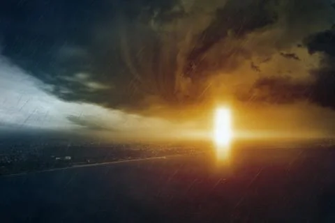 Gate to hell, end of world, judgment day Stock Illustration