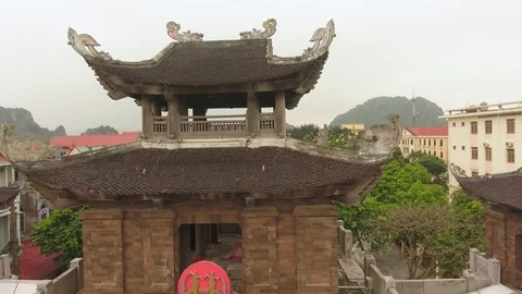 The gate of Hoa Lu Ancient Capital of Vietnam in the 10th and 11th centuries, Stock Footage 128045774