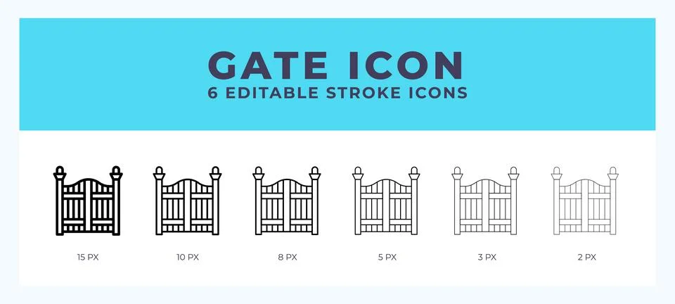 Gate icon. Regular line. Thin line. Bold line. Vector illustration. Stock Illustration