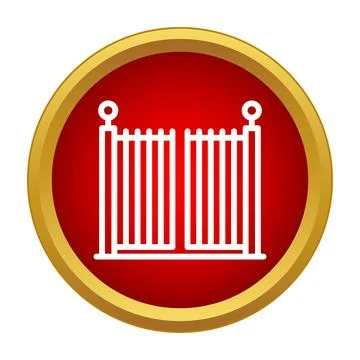 Gate icon representing entrance, security, and property border Illustrazione stock