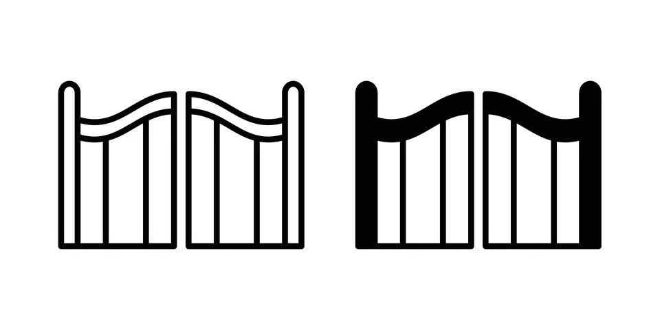 Gate icon set, collection of vector icons Stock Illustration