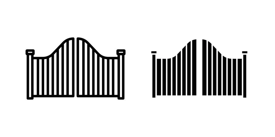 Gate icon set. Vector EPS 10 Stock Illustration