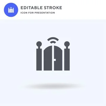 Gate icon vector, filled flat sign, solid pictogram isolated on white, logo i Stock Illustration