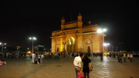 Gate of india night timelapse zoom Stockbeeldmateriaal 2618792