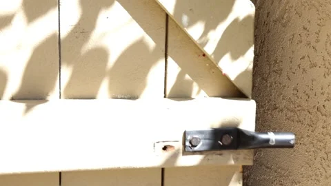 Gate Latch Opening and Gate Swinging Open Close Up Video stock 248701289